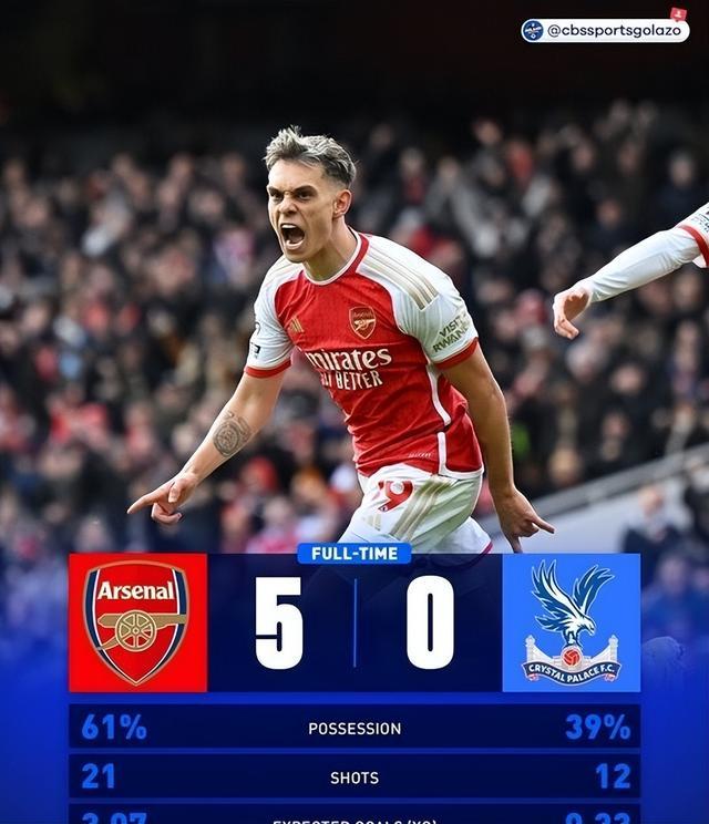 关于阿森纳主场大胜水晶宫，豪取胜利的信息